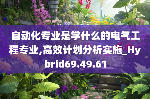 自动化专业是学什么的电气工程专业,高效计划分析实施_Hybrid69.49.61