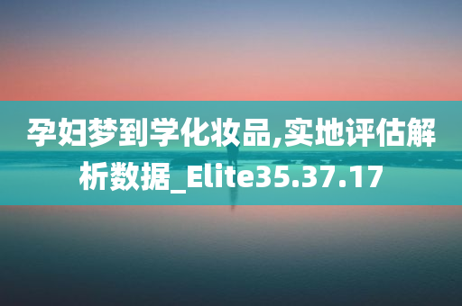 孕妇梦到学化妆品,实地评估解析数据_Elite35.37.17