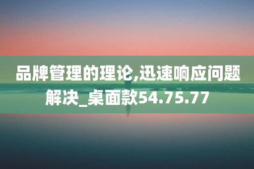 品牌管理的理论,迅速响应问题解决_桌面款54.75.77