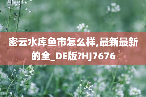 密云水库鱼市怎么样,最新最新的全_DE版?HJ7676