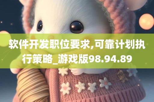 软件开发职位要求,可靠计划执行策略_游戏版98.94.89