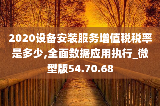 2020设备安装服务增值税税率是多少,全面数据应用执行_微型版54.70.68