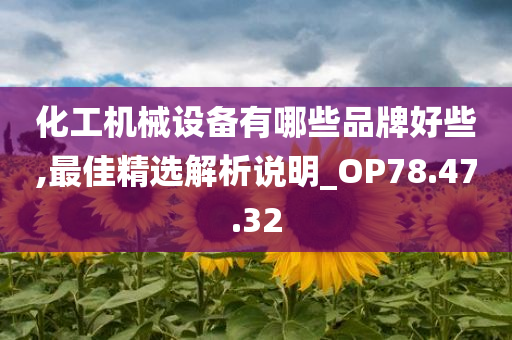 化工机械设备有哪些品牌好些,最佳精选解析说明_OP78.47.32