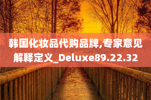 韩国化妆品代购品牌,专家意见解释定义_Deluxe89.22.32