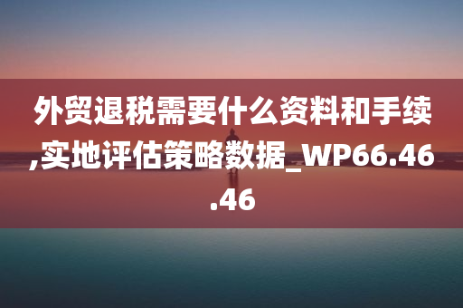 外贸退税需要什么资料和手续,实地评估策略数据_WP66.46.46