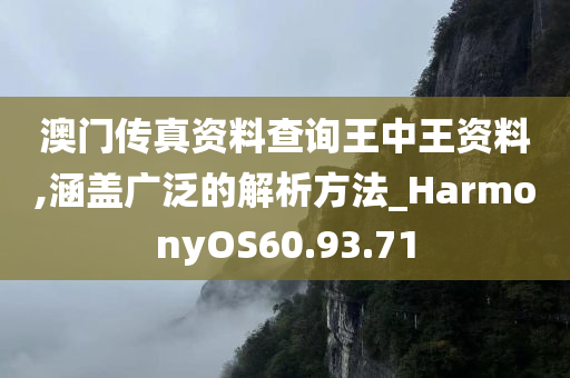 澳门传真资料查询王中王资料,涵盖广泛的解析方法_HarmonyOS60.93.71