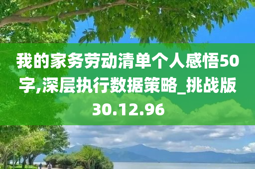 我的家务劳动清单个人感悟50字,深层执行数据策略_挑战版30.12.96