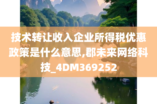 技术转让收入企业所得税优惠政策是什么意思,郡未来网络科技_4DM369252