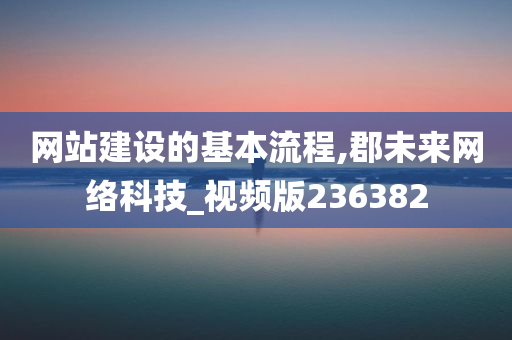 网站建设的基本流程,郡未来网络科技_视频版236382