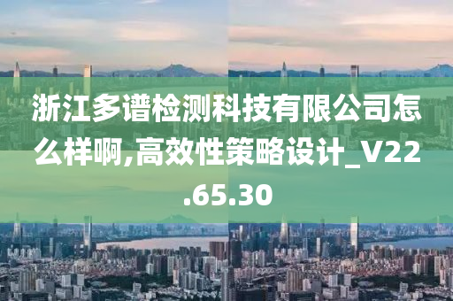 浙江多谱检测科技有限公司怎么样啊,高效性策略设计_V22.65.30