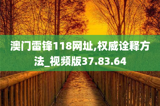 澳门雷锋118网址,权威诠释方法_视频版37.83.64