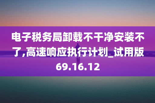 电子税务局卸载不干净安装不了,高速响应执行计划_试用版69.16.12