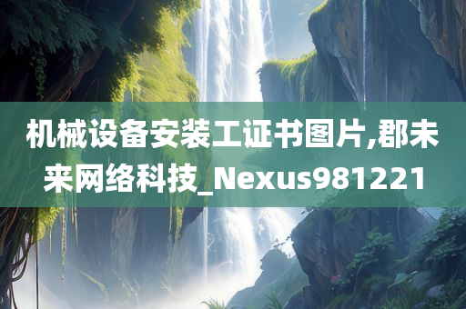 机械设备安装工证书图片,郡未来网络科技_Nexus981221