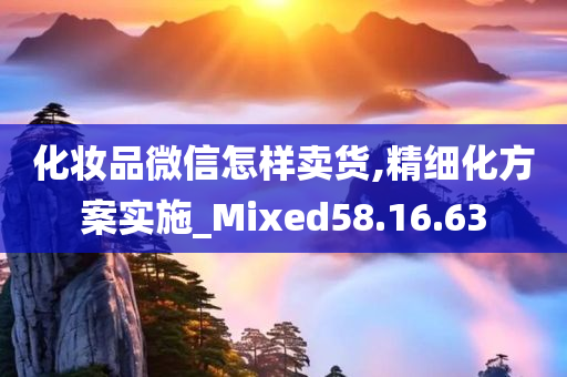 化妆品微信怎样卖货,精细化方案实施_Mixed58.16.63