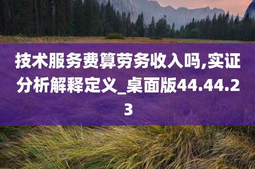 技术服务费算劳务收入吗,实证分析解释定义_桌面版44.44.23