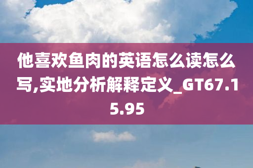 他喜欢鱼肉的英语怎么读怎么写,实地分析解释定义_GT67.15.95