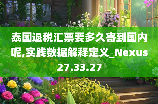 泰国退税汇票要多久寄到国内呢,实践数据解释定义_Nexus27.33.27