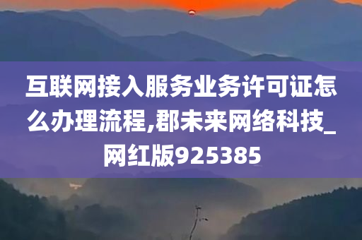 互联网接入服务业务许可证怎么办理流程,郡未来网络科技_网红版925385