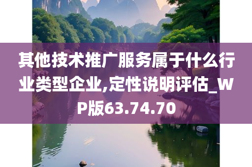 其他技术推广服务属于什么行业类型企业,定性说明评估_WP版63.74.70