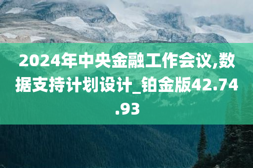 2024年中央金融工作会议,数据支持计划设计_铂金版42.74.93