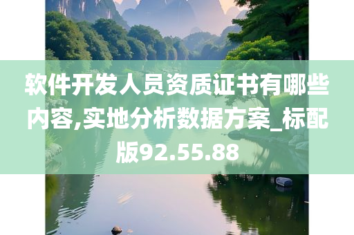 软件开发人员资质证书有哪些内容,实地分析数据方案_标配版92.55.88