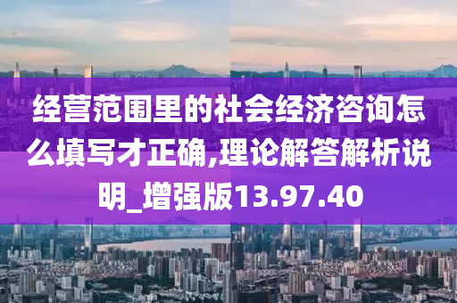 经营范围里的社会经济咨询怎么填写才正确,理论解答解析说明_增强版13.97.40