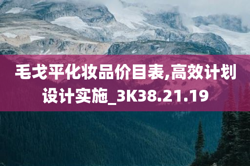 毛戈平化妆品价目表,高效计划设计实施_3K38.21.19