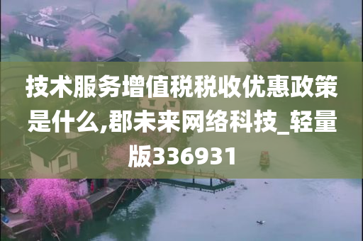 技术服务增值税税收优惠政策是什么,郡未来网络科技_轻量版336931