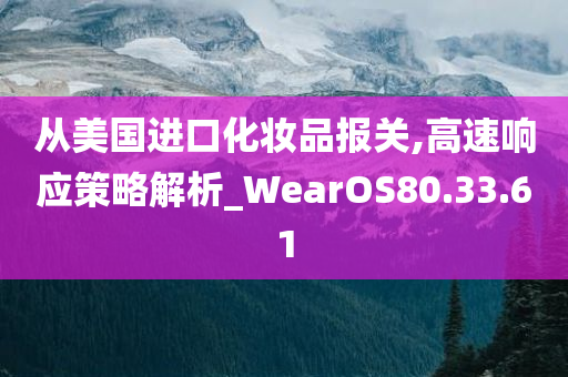 从美国进口化妆品报关,高速响应策略解析_WearOS80.33.61