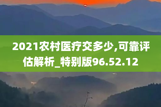 2021农村医疗交多少,可靠评估解析_特别版96.52.12