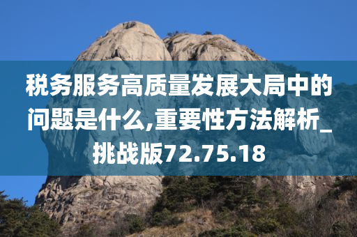 税务服务高质量发展大局中的问题是什么,重要性方法解析_挑战版72.75.18