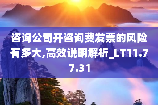 咨询公司开咨询费发票的风险有多大,高效说明解析_LT11.77.31