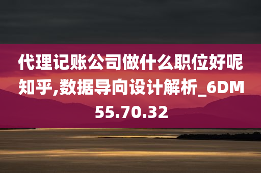 代理记账公司做什么职位好呢知乎,数据导向设计解析_6DM55.70.32