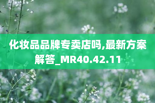 化妆品品牌专卖店吗,最新方案解答_MR40.42.11