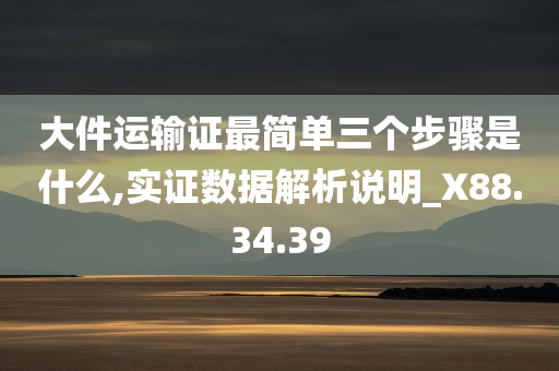 大件运输证最简单三个步骤是什么,实证数据解析说明_X88.34.39