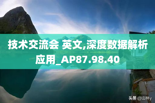 技术交流会 英文,深度数据解析应用_AP87.98.40