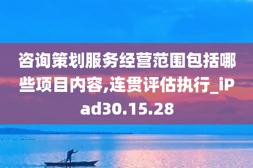 咨询策划服务经营范围包括哪些项目内容,连贯评估执行_iPad30.15.28