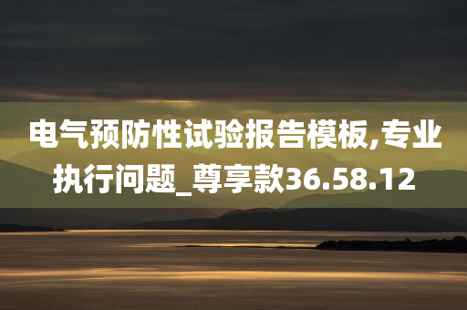 电气预防性试验报告模板,专业执行问题_尊享款36.58.12