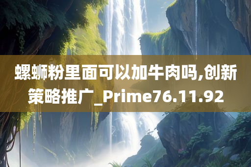 螺蛳粉里面可以加牛肉吗,创新策略推广_Prime76.11.92