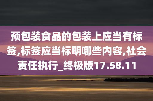 预包装食品的包装上应当有标签,标签应当标明哪些内容,社会责任执行_终极版17.58.11