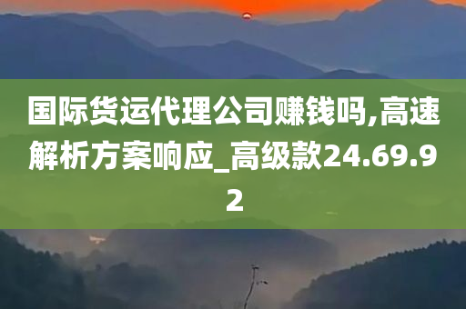 国际货运代理公司赚钱吗,高速解析方案响应_高级款24.69.92