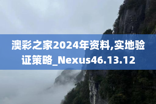 澳彩之家2024年资料,实地验证策略_Nexus46.13.12