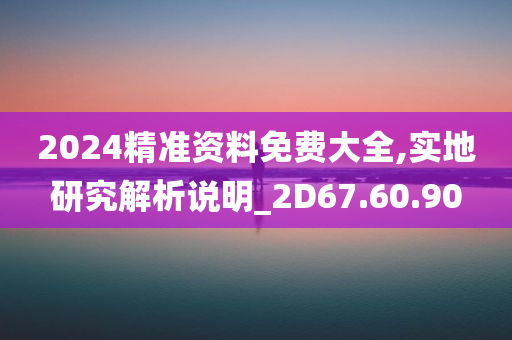 2024精准资料免费大全,实地研究解析说明_2D67.60.90