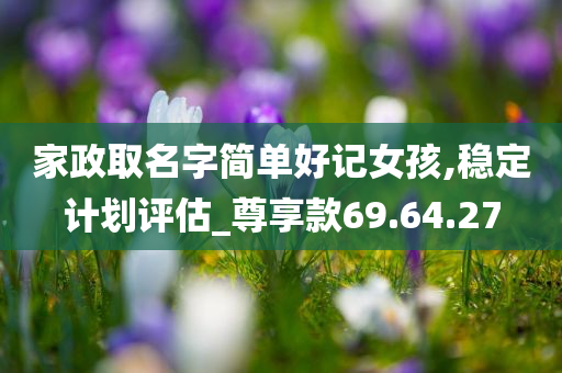 家政取名字简单好记女孩,稳定计划评估_尊享款69.64.27