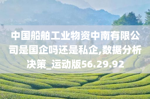 中国船舶工业物资中南有限公司是国企吗还是私企,数据分析决策_运动版56.29.92