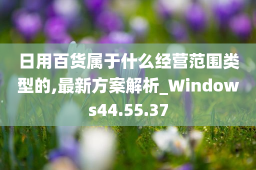 日用百货属于什么经营范围类型的,最新方案解析_Windows44.55.37