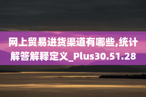 网上贸易进货渠道有哪些,统计解答解释定义_Plus30.51.28