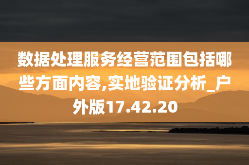 数据处理服务经营范围包括哪些方面内容,实地验证分析_户外版17.42.20