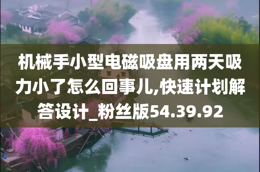 机械手小型电磁吸盘用两天吸力小了怎么回事儿,快速计划解答设计_粉丝版54.39.92