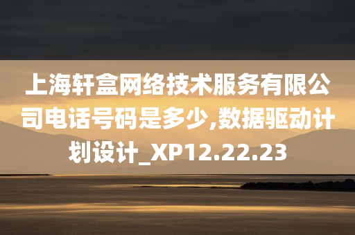 上海轩盒网络技术服务有限公司电话号码是多少,数据驱动计划设计_XP12.22.23